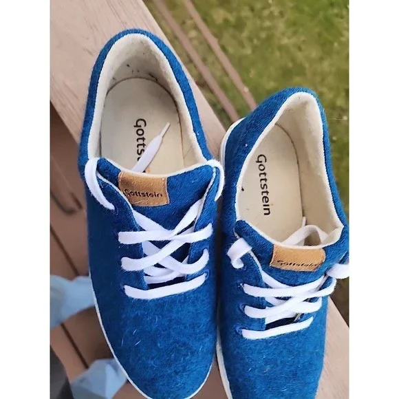 Gottstein Shoes Womens US 10 EU 42 US Wool Felt Lace Up Blue Casual Low Top - Picture 3 of 6